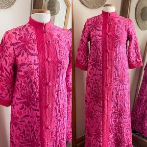 Vintage Quilted Floral Maxi Housecoat